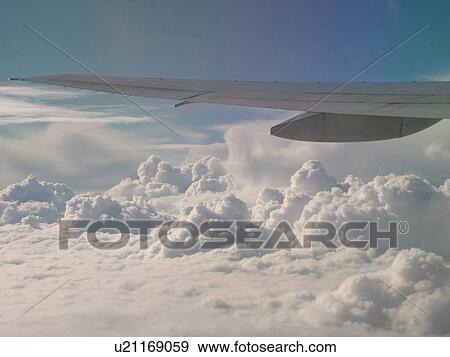 Stock Photo -  Great Britain, England, Europe, United Kingdom, aerial, British Airways plane, airlines. Fotosearch