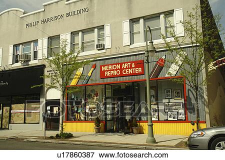 Stock Photo -  Haverford, PA, Pennsylvania, Lancaster Avenue, Rt. 30, downtown. Fotosearch