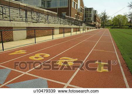 Stock Photo -  Haverford, PA, Pennsylvania, The Haverford School, athletic center, track and field. Fotosearch