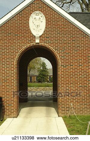 Stock Photo -  Haverford, PA, Pennsylvania, The Haverford School, archway, campus. Fotosearch