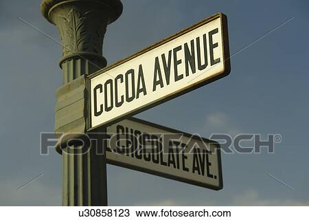 Hershey, PA, Pennsylvania, Cocoa Avenue and East Chocolate Avenue road sign on a black lamp post View Large Photo Image Stock Image - Hershey, PA, Pennsylvania, Cocoa Avenue and East Chocolate Avenue road sign on a black lamp post. Fotosearch