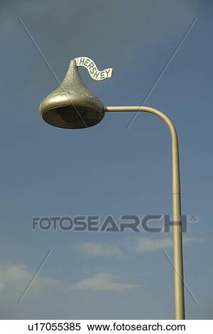 Stock Photography -  Hershey, PA, Pennsylvania, Hershey Kiss lamp post. Fotosearch