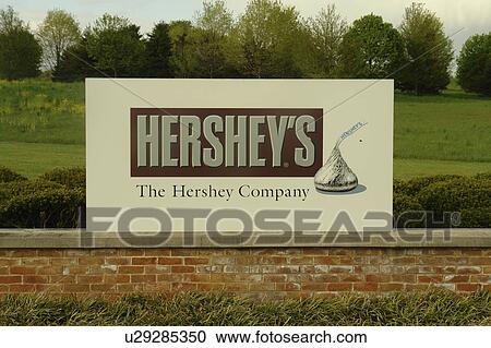 Stock Image -  Hershey, PA, Pennsylvania, Hershey's Chocolate, The Hershey Company, entrance sign. Fotosearch