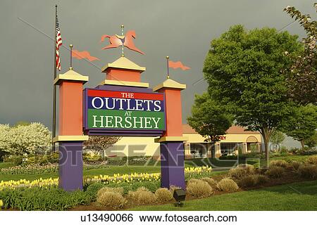 Hershey, PA, Pennsylvania, The Outlets at Hershey, entrance sign View Large Photo Image Stock Photograph - Hershey, PA, Pennsylvania, The Outlets at Hershey, entrance sign. Fotosearch