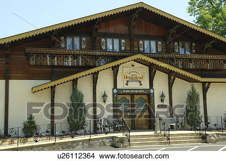 Picture -  Holmes County, OH, Ohio, Grandmas Alpine Homestead, Swiss Village, Main Entrance. Fotosearch