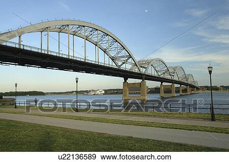IA, Iowa, IL, Illinois, Davenport, Rock Island, Quad Cities, Mississippi River, Centennial Bridge View Large Photo Image Stock Photo - IA, Iowa, IL, Illinois, Davenport, Rock Island, Quad Cities, Mississippi River, Centennial Bridge. Fotosearch