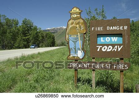 ID, Idaho, Sawtooth National Recreation Area and National Forest, Rt. 75, scenic route, byway, fire danger sign, Smokey the Bear View Large Photo Image Stock Image - ID, Idaho, Sawtooth National Recreation Area and National Forest, Rt. 75, scenic route, byway, fire danger sign, Smokey the Bear. Fotosearch