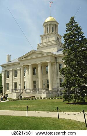 Stock Image -  Iowa City, IA, Old Capitol Building, National Historic Landmark, University of Iowa. Fotosearch