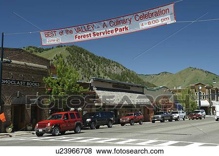 Ketchum, Sun Valley, ID, Idaho, downtown, Main Street View Large Photo Image Stock Photo - Ketchum, Sun Valley, ID, Idaho, downtown, Main Street. Fotosearch