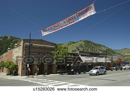 Ketchum, Sun Valley, ID, Idaho, downtown, Main Street View Large Photo Image Stock Photograph - Ketchum, Sun Valley, ID, Idaho, downtown, Main Street. Fotosearch