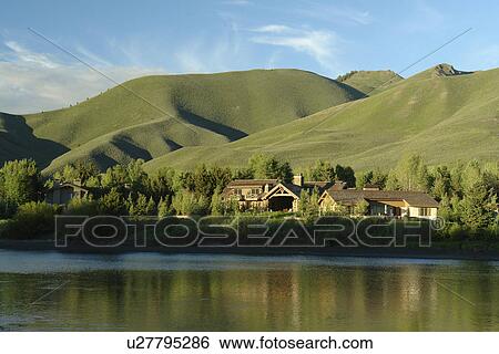 Stock Photograph -  Ketchum, Sun Valley, ID, Idaho, Wood River Valley. Fotosearch