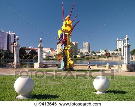 Stock Photography -  Lakeland, FL, Florida, Polk County, Lake Morton, city park, sculpture. Fotosearch