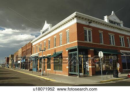 Stock Image -  Laramie, WY, Wyoming, downtown. Fotosearch
