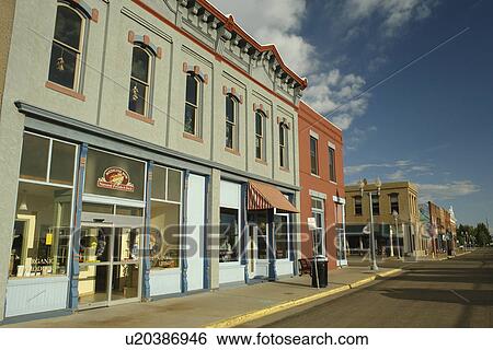 Stock Photograph -  Laramie, WY, Wyoming, downtown. Fotosearch