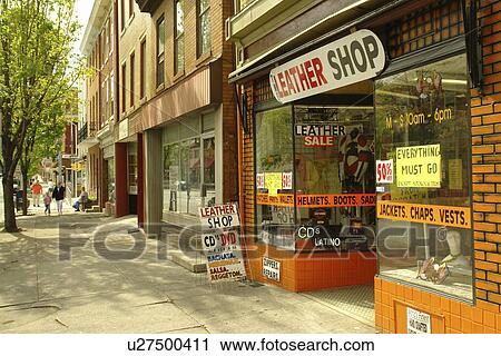 Stock Image -  Lebanon, PA, Pennsylvania, Lebanon County, Downtown, leather shop. Fotosearch