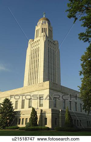 Stock Photo -  Lincoln, NE, Nebraska, State Capitol Building. Fotosearch
