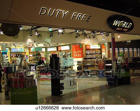 Stock Photo -  London, Great Britain, England, Europe, United Kingdom, Heathrow International Airport, airport terminal, hub, Duty Free. Fotosearch