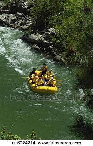 Picture -  Lowman, ID, Idaho, Boise National Forest, Ponderosa Pine Scenic Byway, Sawtooth Range, South Fork Payette River, whitewater rafting. Fotosearch