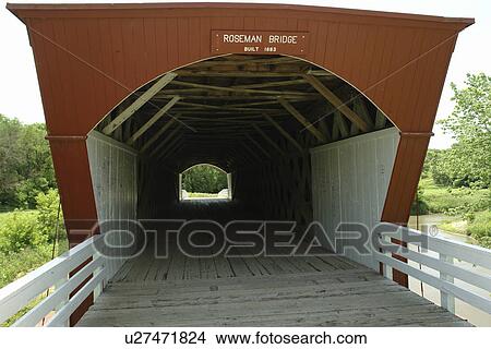 Picture -  Madison County, IA, Iowa, Covered Bridges of Madison County, Roseman Bridge. Fotosearch