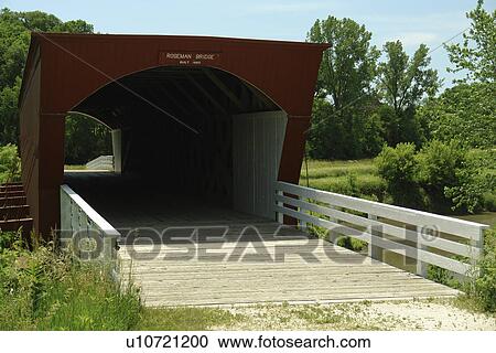 Stock Image -  Madison County, IA, Iowa, Covered Bridges of Madison County, Roseman Bridge. Fotosearch