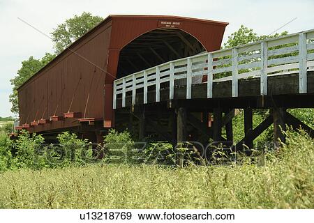 Madison County, IA, Iowa, Covered Bridges of Madison County, Roseman Bridge View Large Photo Image Stock Photo - Madison County, IA, Iowa, Covered Bridges of Madison County, Roseman Bridge. Fotosearch