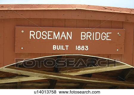 Stock Photo -  Madison County, IA, Iowa, Covered Bridges of Madison County, Roseman Bridge. Fotosearch