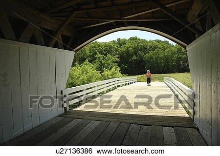 Stock Photograph -  Madison County, IA, Iowa, Covered Bridges of Madison County, Roseman Bridge. Fotosearch