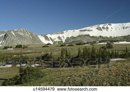 Stock Photo -  Medicine Bow National Forest, WY, Wyoming, Snowy Range Pass, Snowy Range Scenic Byway. Fotosearch