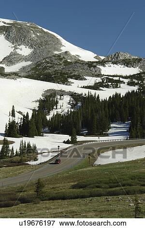 Medicine Bow National Forest, WY, Wyoming, Snowy Range Pass, Snowy Range Scenic Byway, mountain road View Large Photo Image Stock Photo - Medicine Bow National Forest, WY, Wyoming, Snowy Range Pass, Snowy Range Scenic Byway, mountain road. Fotosearch