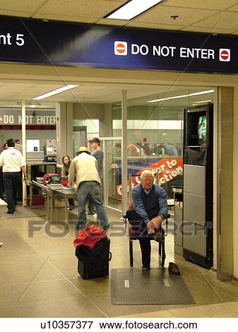 Stock Photo -  Minneapolis, MN, Minnesota, Minneapolis International Airport, airport terminal, hub, security check. Fotosearch