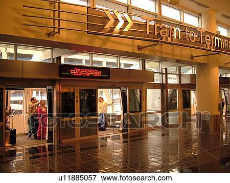 Minneapolis, MN, Minnesota, Minneapolis International Airport, Tram to Terminal, train, station, rail system, airport terminal, hub View Large Photo Image Stock Photo - Minneapolis, MN, Minnesota, Minneapolis International Airport, Tram to Terminal, train, station, rail system, airport terminal, hub. Fotosearch