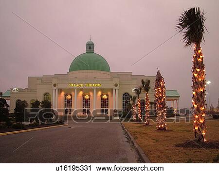 Stock Image -  Myrtle Beach, SC, South Carolina, The Grand Strand, Broadway at the Beach, evening, Palace Theatre. Fotosearch