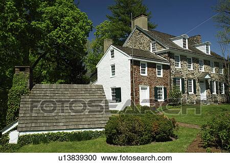 Stock Image -  New Hope, PA, Pennsylvania, Bucks County, The Parry Mansion Museum. Fotosearch
