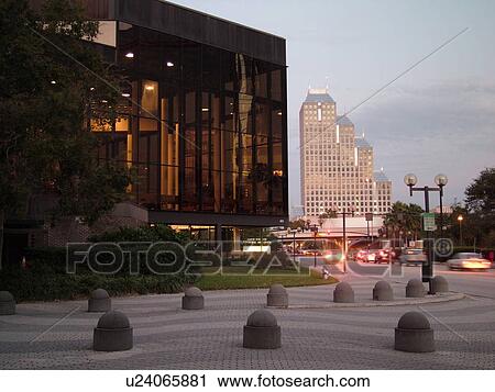 Stock Image -  Orlando, FL, Florida, downtown, evening. Fotosearch