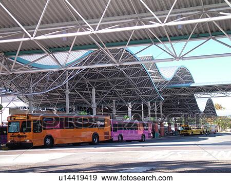 Stock Photo -  Orlando, FL, Florida, downtown, Lynx Bus Terminal. Fotosearch