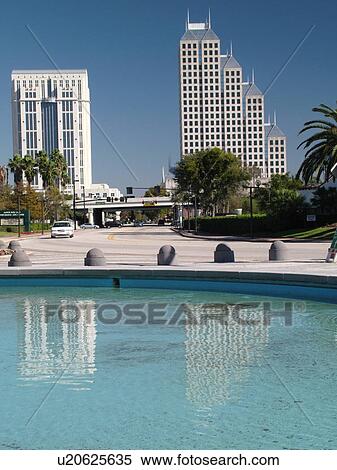 Stock Photography -  Orlando, FL, Florida, downtown, fountain. Fotosearch