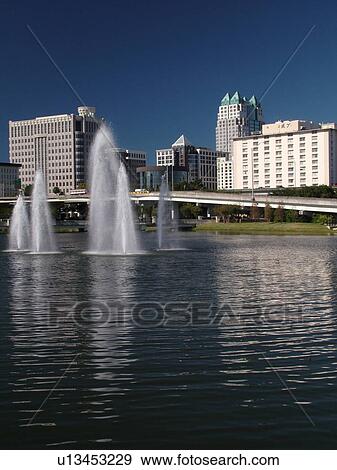 Orlando, FL, Florida, Lake Lucerne, skyline, downtown, fountain View Large Photo Image Stock Photo - Orlando, FL, Florida, Lake Lucerne, skyline, downtown, fountain. Fotosearch