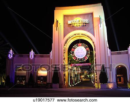 Orlando, FL, Florida, Universal Orlando Resort, Universal City Walk, Universal Studios Globe, entrance, gateway, evening View Large Photo Image Stock Photo - Orlando, FL, Florida, Universal Orlando Resort, Universal City Walk, Universal Studios Globe, entrance, gateway, evening. Fotosearch
