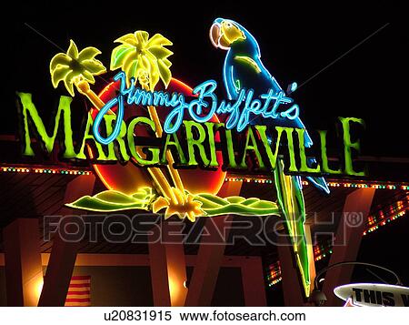 Orlando, FL, Florida, Universal Orlando Resort, Universal City Walk, Jimmy Buffet's Margaritaville Restaurant, evening View Large Photo Image Stock Photography - Orlando, FL, Florida, Universal Orlando Resort, Universal City Walk, Jimmy Buffet's Margaritaville Restaurant, evening. Fotosearch
