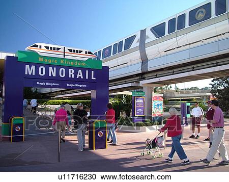 Stock Image -  Orlando, FL, Florida, Walt Disney World Resort, Magic Kingdom Park, Monorail (Editorial Use Only). Fotosearch