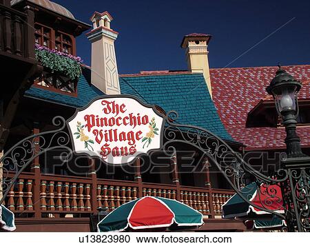 Stock Image -  Orlando, FL, Florida, Walt Disney World Resort, Magic Kingdom Park, The Pinocchio Village Haus (Editorial Use Only). Fotosearch
