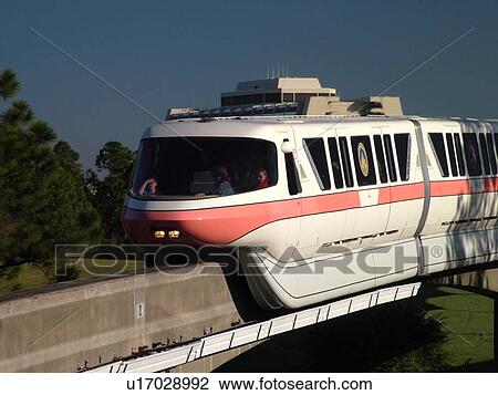 Stock Image -  Orlando, FL, Florida, Walt Disney World Resort, Magic Kingdom Park, Monorail (Editorial Use Only). Fotosearch
