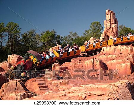 Stock Image -  Orlando, FL, Florida, Walt Disney World Resort, Magic Kingdom Park, Frontierland, Big Thunder Mountain Railroad (Editorial Use Only). Fotosearch