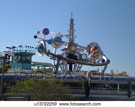 Stock Photo -  Orlando, FL, Florida, Walt Disney World Resort, Magic Kingdom Park, Tomorrowland, Astro Orbiter (Editorial Use Only). Fotosearch