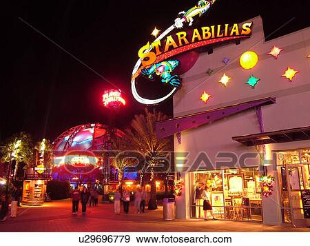 Orlando, FL, Florida, Walt Disney World Resort, Downtown Disney West Side, Starabilias, evening (Editorial Use Only) View Large Photo Image Stock Photo - Orlando, FL, Florida, Walt Disney World Resort, Downtown Disney West Side, Starabilias, evening (Editorial Use Only). Fotosearch