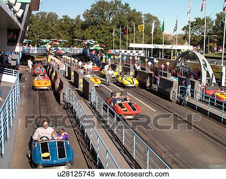 Stock Photography -  Orlando, FL, Florida, Walt Disney World Resort, Magic Kingdom Park, Tomorrowland, Tomorrowland Indy Speedway (Editorial Use Only). Fotosearch