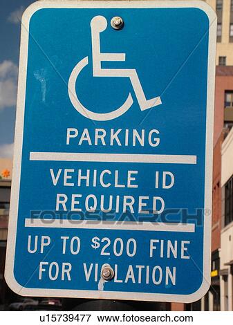 Stock Photo -  parking sign, Reserved Parking for Handicapped sign. Fotosearch