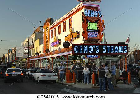 Philadelphia, PA, Pennsylvania, South Philly, Geno's Steaks, the best cheese steaks, neon lights View Large Photo Image Stock Photography - Philadelphia, PA, Pennsylvania, South Philly, Geno's Steaks, the best cheese steaks, neon lights. Fotosearch