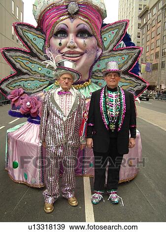 Stock Photo -  Philadelphia, PA, Pennsylvania, downtown, New Years Day, Philadelphia Annual Mummer's Day Parade, 2006, Fancy Division, elderly man, oldest Mummer. Fotosearch