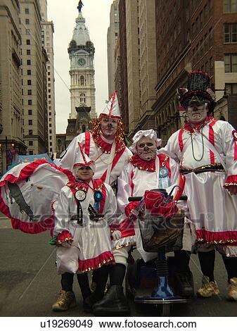 Philadelphia, PA, Pennsylvania, downtown, City Hall, New Years Day, Philadelphia Annual Mummer's Day Parade, 2006, Comic Division, four generations, great-grandfather, grandfather, father, son, men and boys in dresses, View Large Photo Image Stock Photo - Philadelphia, PA, Pennsylvania, downtown, City Hall, New Years Day, Philadelphia Annual Mummer's Day Parade, 2006, Comic Division, four generations, great-grandfather, grandfather, father, son, men and boys in dresses, . Fotosearch